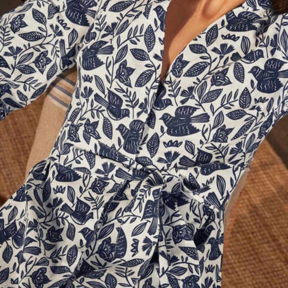 NWT BODEN
Addie Linen Midi Dress - Ivory, Meadow Flight, blue detail. - Picture 8 of 10